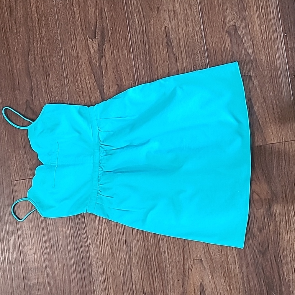 J. Crew Turquoise scalloped dress size 4